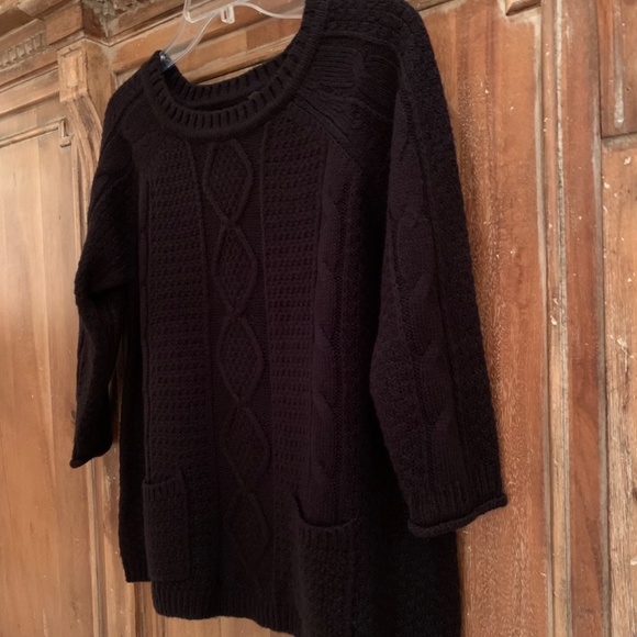 Dex Clothing 3/4 Sleeve Black Cable Sweater Size Medium - Picture 7 of 11